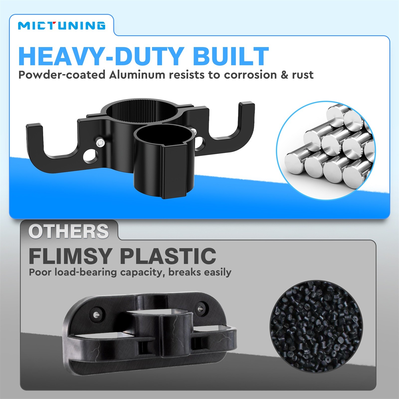 Upgraded Aluminum RV Trailer Towing Chain Organizer & 7-Way Plug Holder