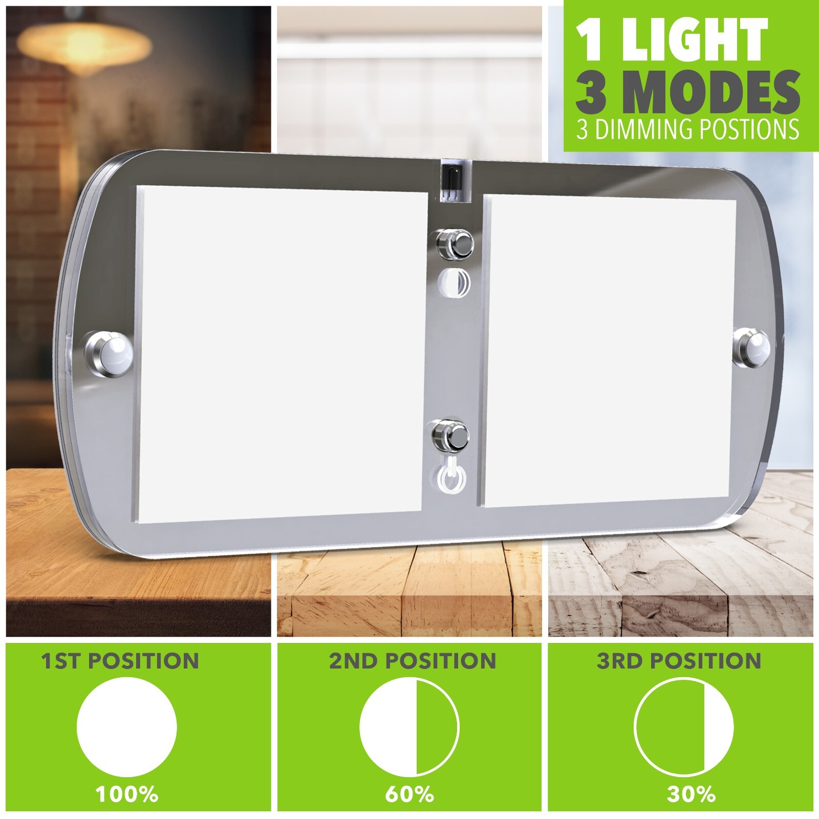 2 Pack RV LED Interior Ceiling Light 12V dimmer Switch Camper 700LM Multicolor