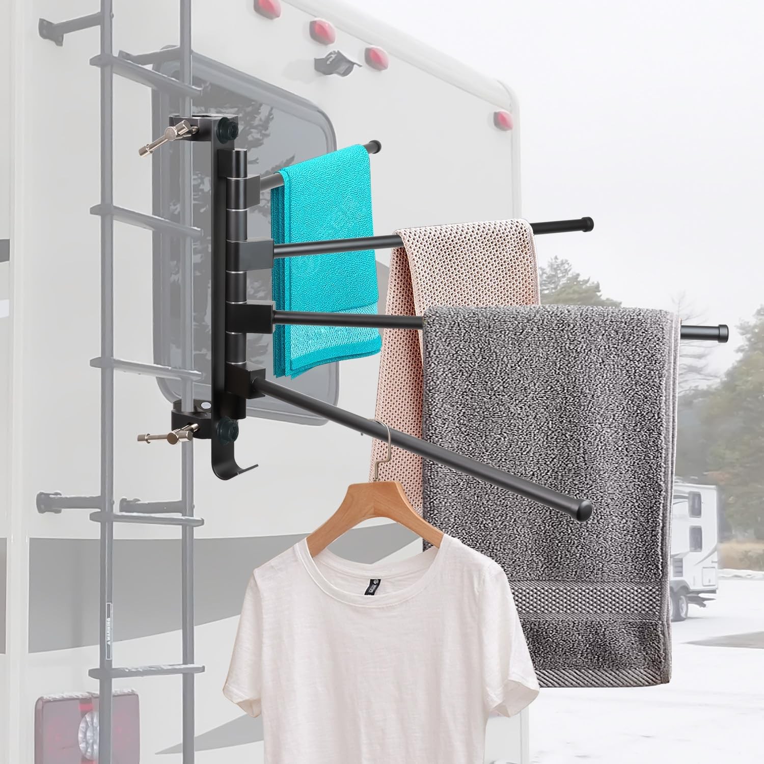 RV Clothes Drying Rack Four 15.3″Long Rack Arms,304 Stainless Steel Accessories,