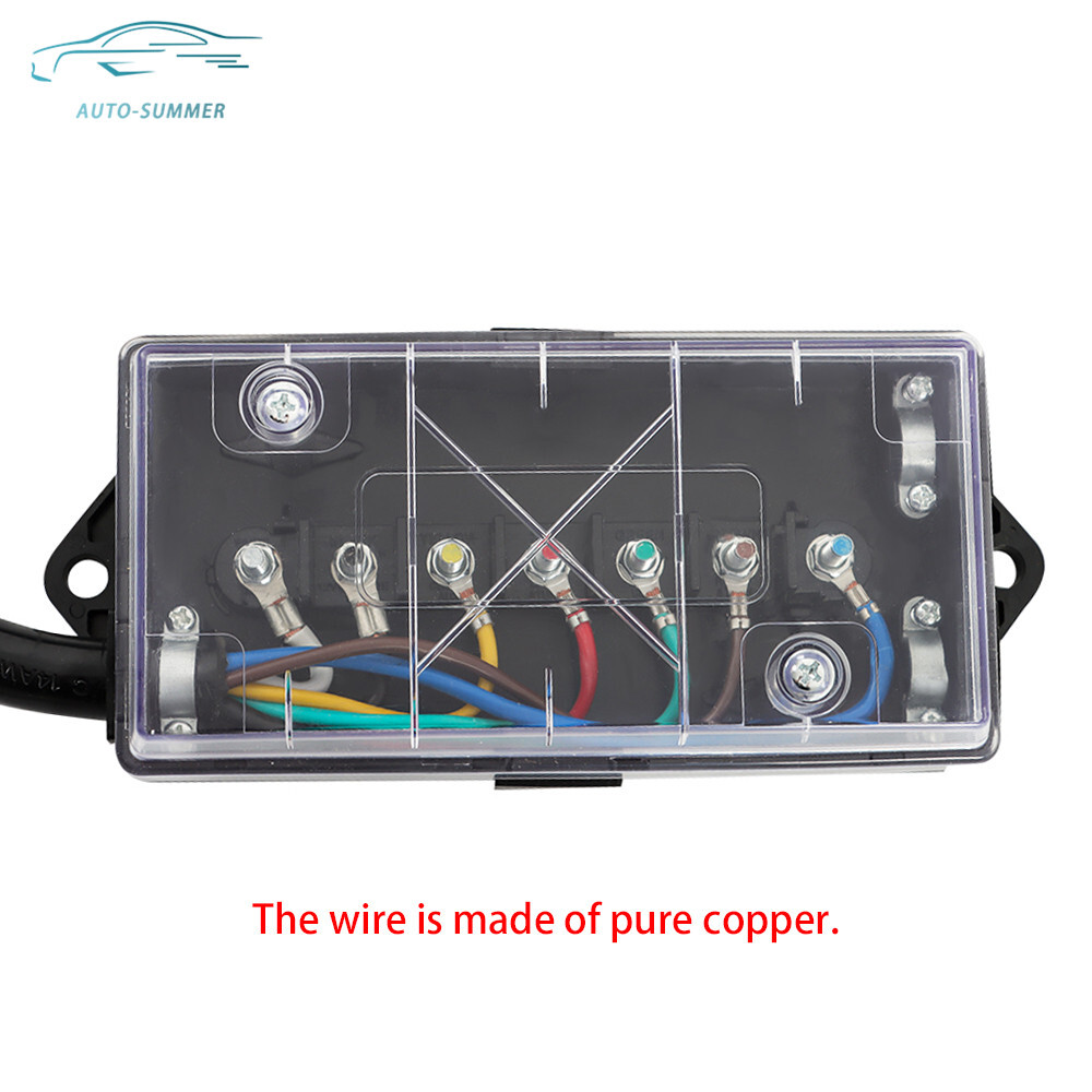 7 Way 7 Pin Plug Inline Trailer Cord Wiring Harness 6/8FT RV Cable Junction Box