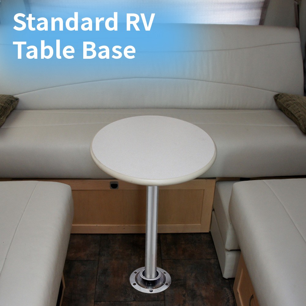 2X Silver Aluminum RV Table Base Mount Camper Pedestal Table Base Flange Mount