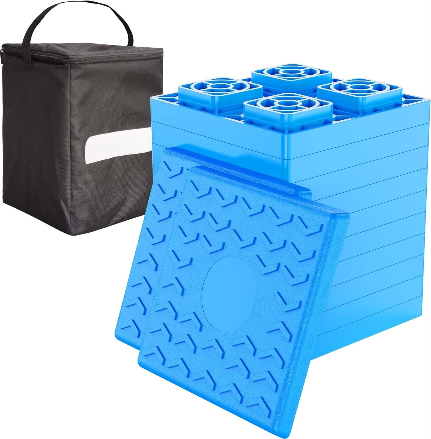 Heavy Duty RV Leveling Blocks 12 Pack, Camper Leveling Blocks with Packing Bag
