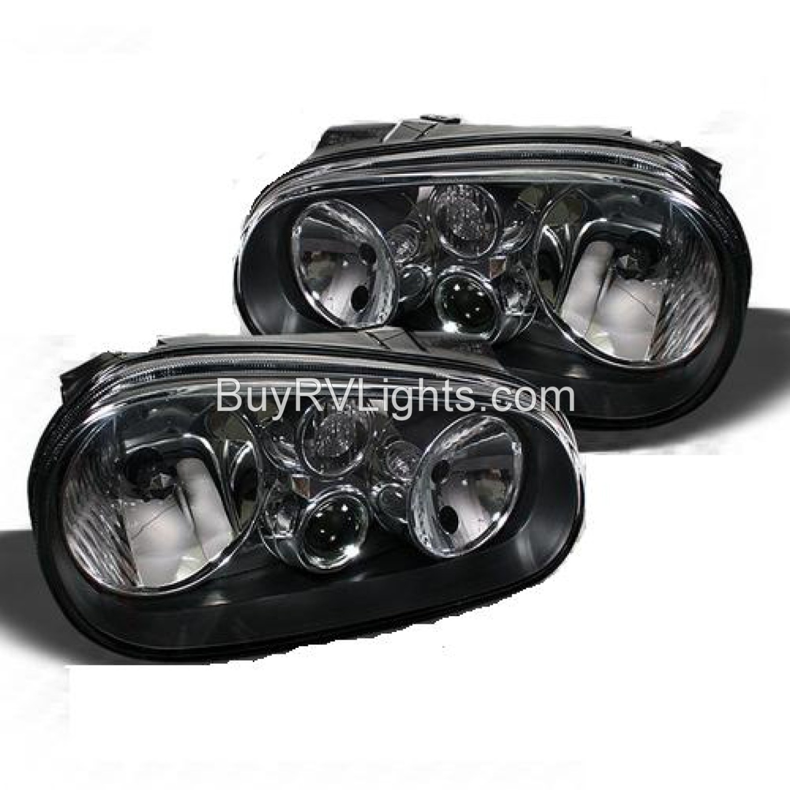 FLEETWOOD SOUTHWIND 2002 2003 2004 PAIR BLACK HEADLIGHTS HEAD LIGHTS LAMPS RV