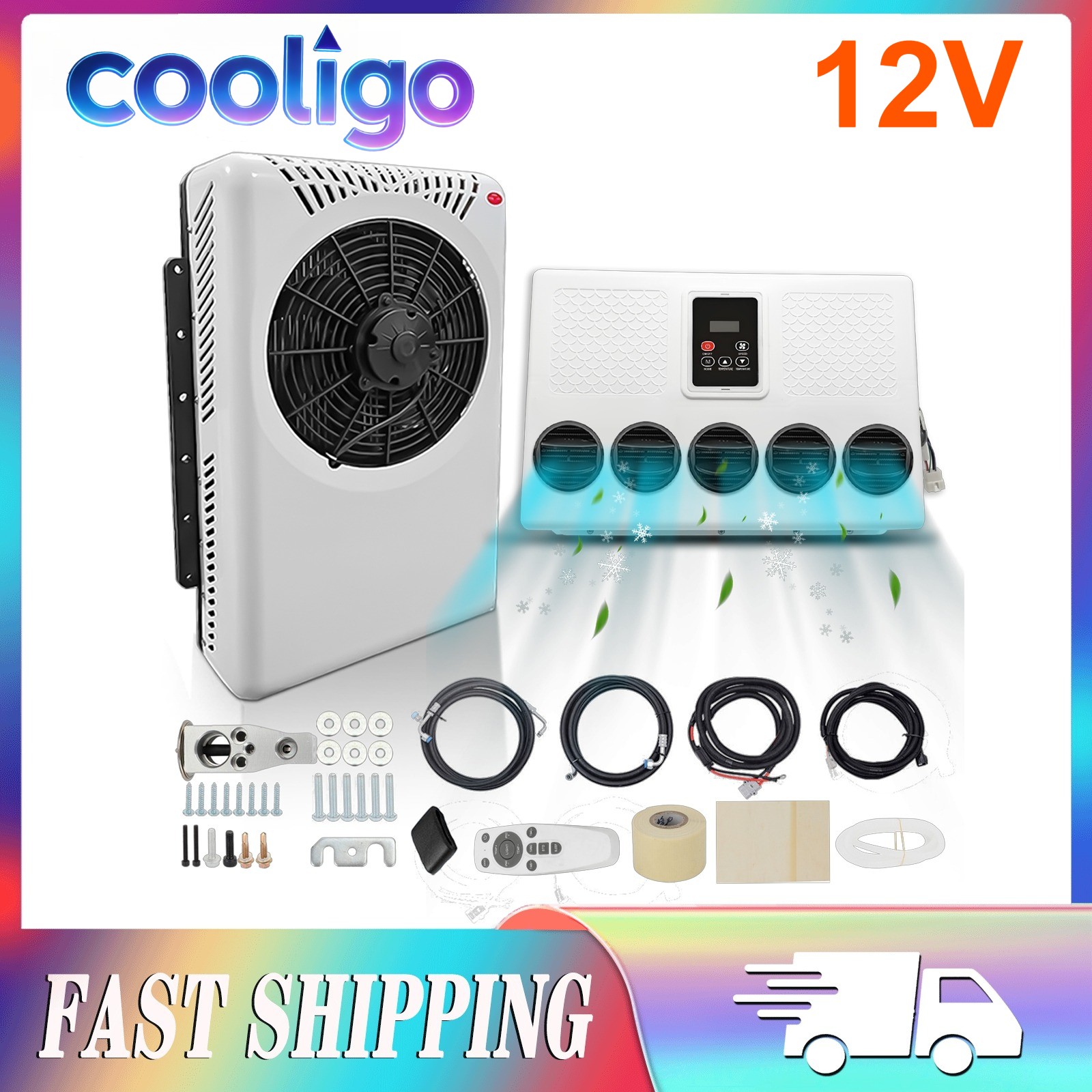 12V Split Air Conditioner Electric Parking Truck Cab A/C For Truck Caravan RV ♖