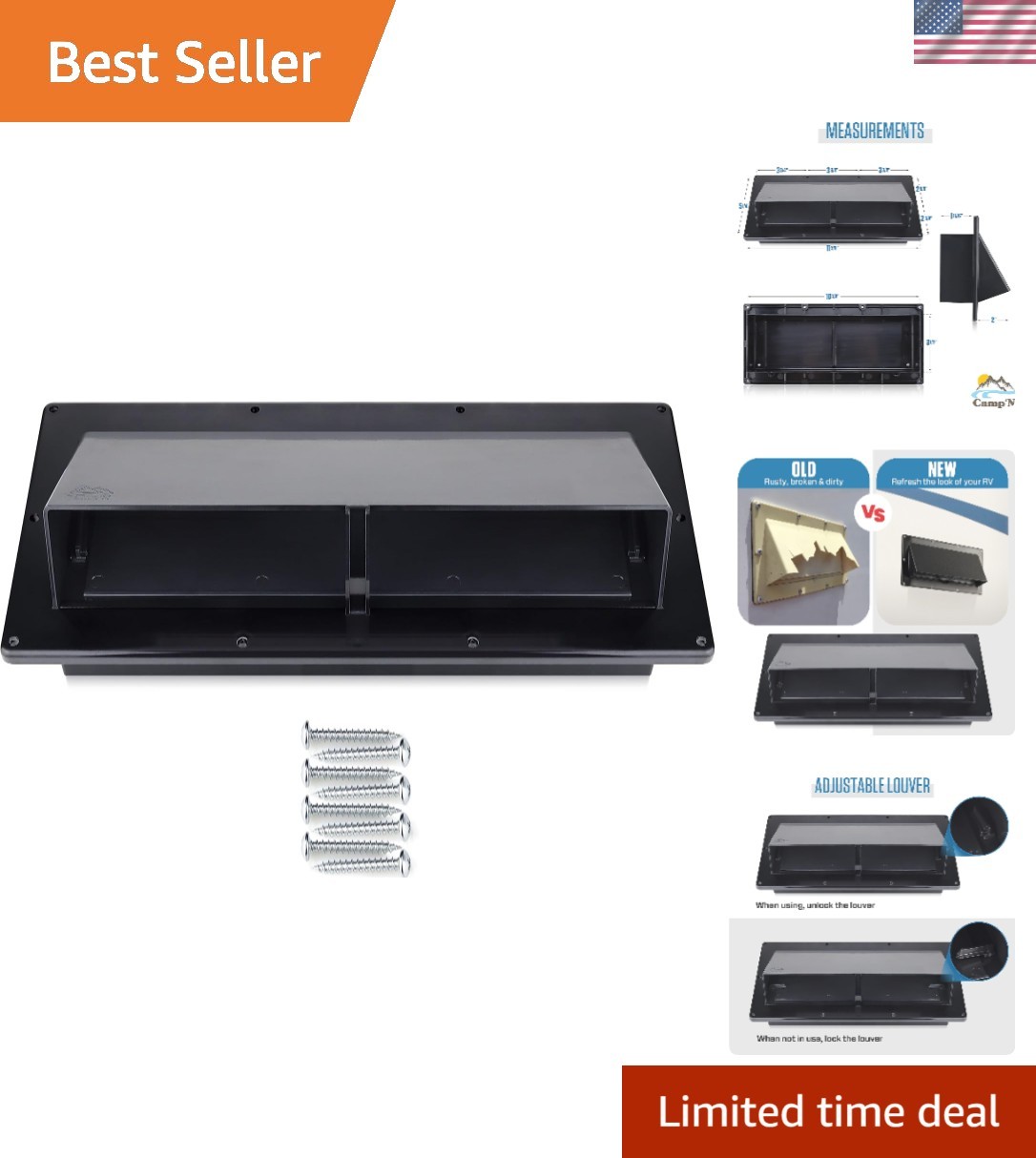 Durable Water Resistant RV Stove Vent Cover – Easy Wall Mount Installation