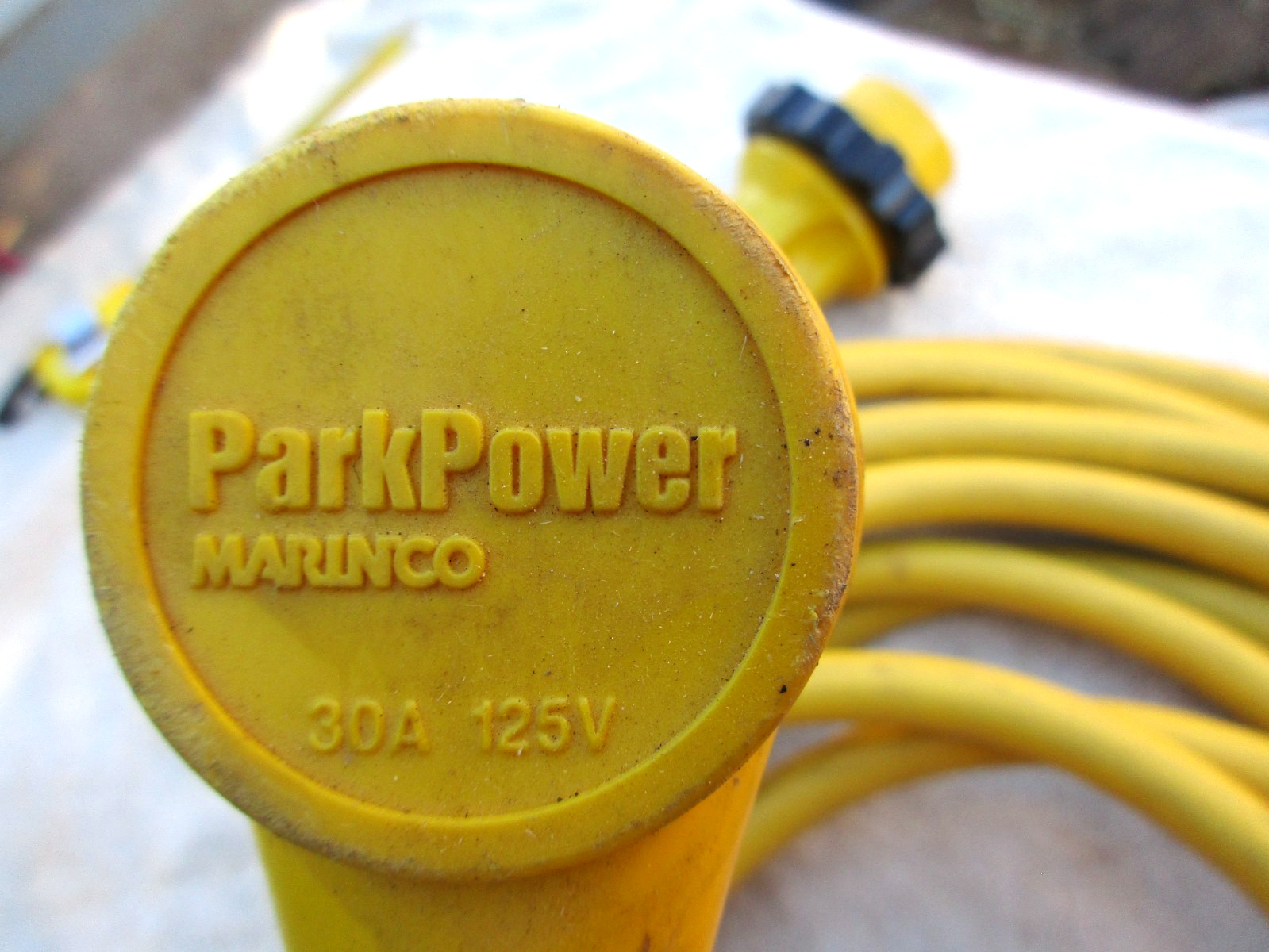 Marinco Park Power 30 Amp 125 Volt Cord ~ Water Resistant Yellow RV Cord ~ 30′