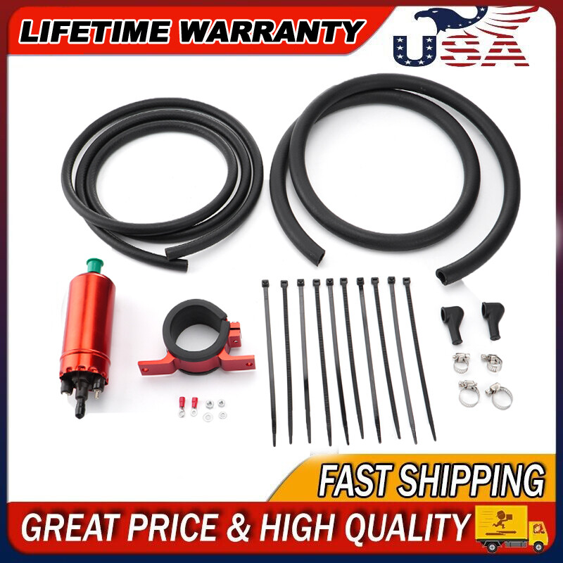 External For Walbro Fuel Pump 0580464070 w/ Gasket Nut Bolt Inline 45-125 psi