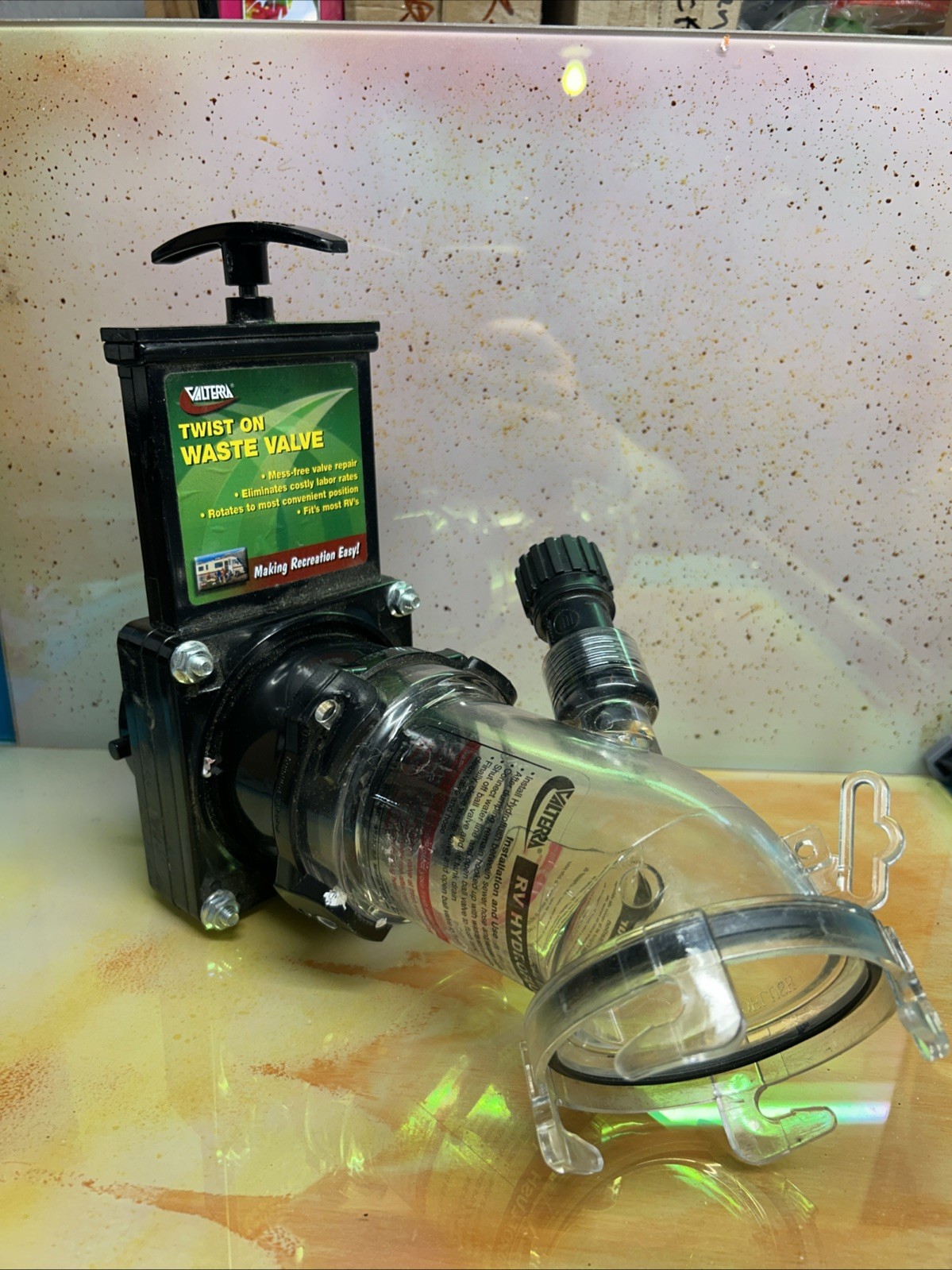 Valterra 45-Degree RV Drain Attachment – Universal Fit & Backflow Prevention New