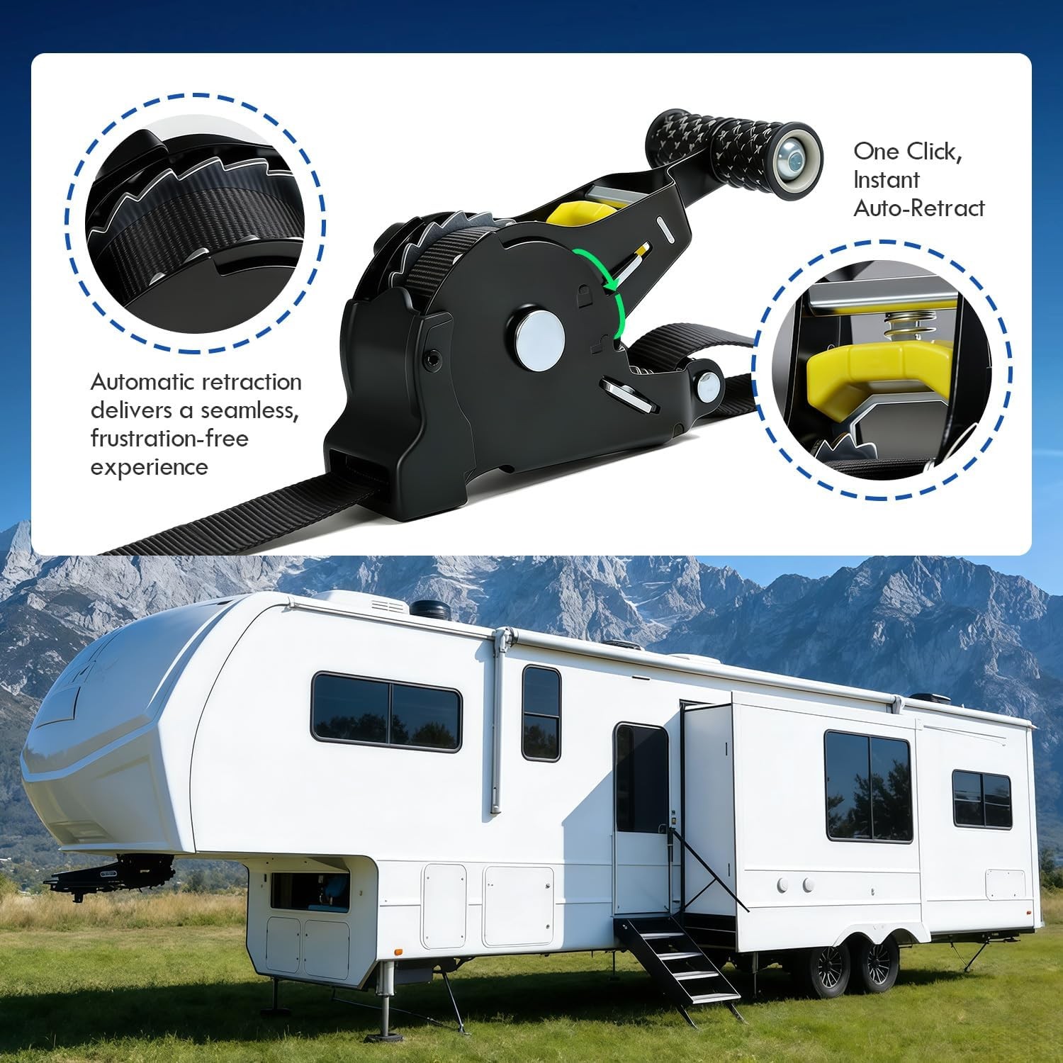 Heavy Duty RV I Beam Stabilizer 17 to 35 Adjustable Anti Wobble Black
