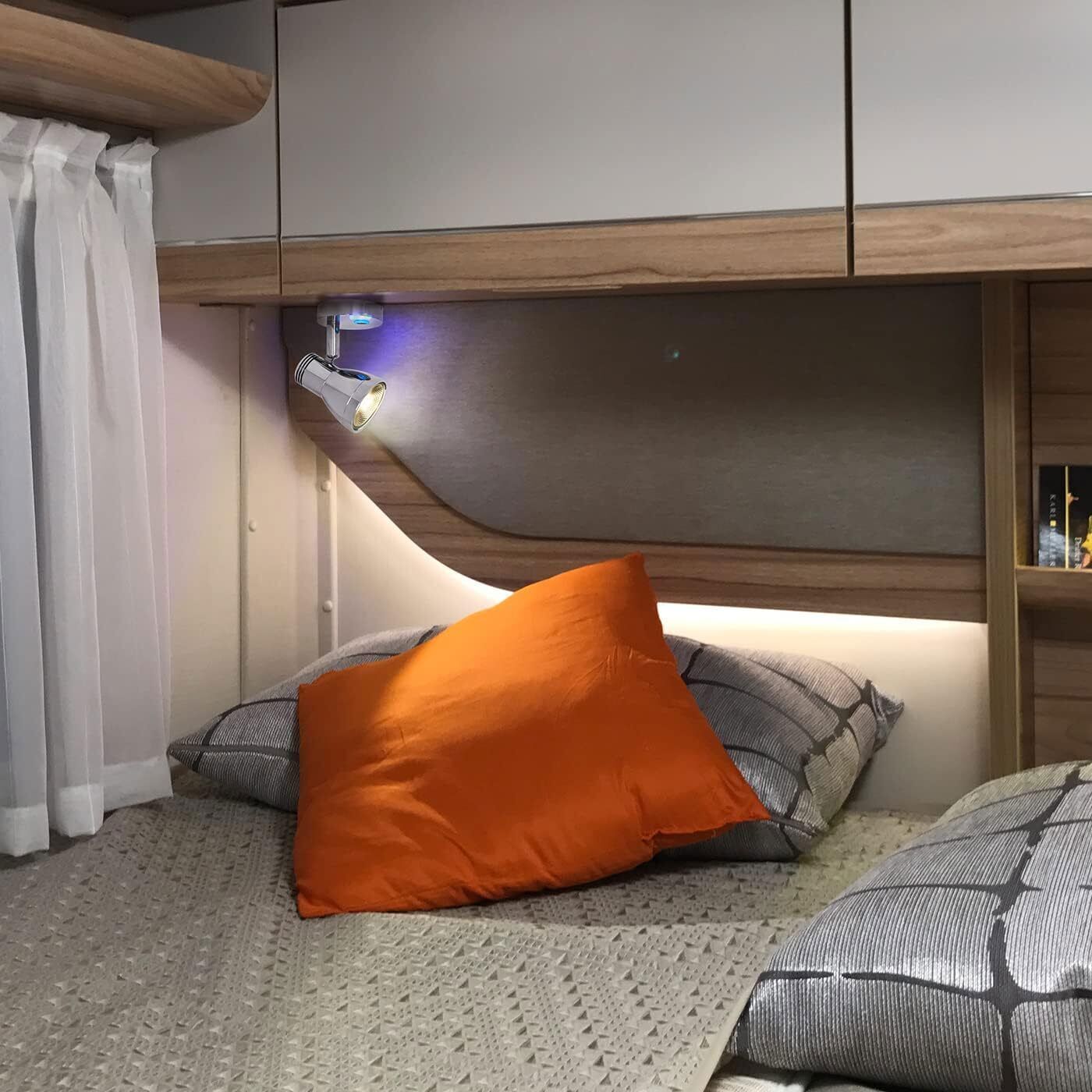 12V-24V Interior LED Spot Reading Light RV Boat Camper Bedside Dimmable Lamp