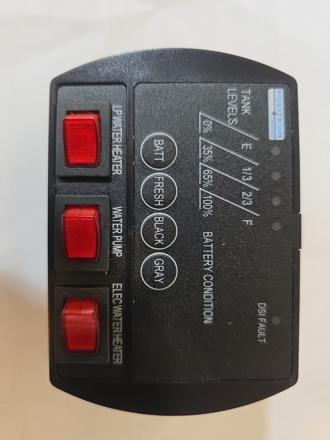 Positron RV Panel Monitor BATT 3 Tank FRESH BLACK GRAY Water Pump LP Elec Heater