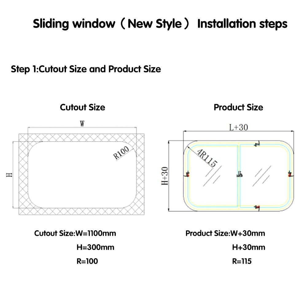RV Horizontal Slide Window Universal 24-30-35-43-47″W x 12-14-20-22″H
