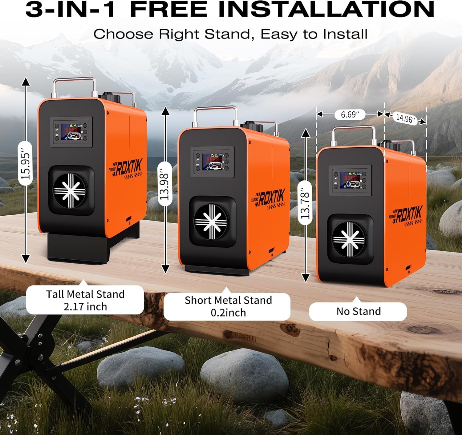 RDXTIK 8KW Diesel Heater, 5L 12V/24V All in One with LCD Switch, Remote Control