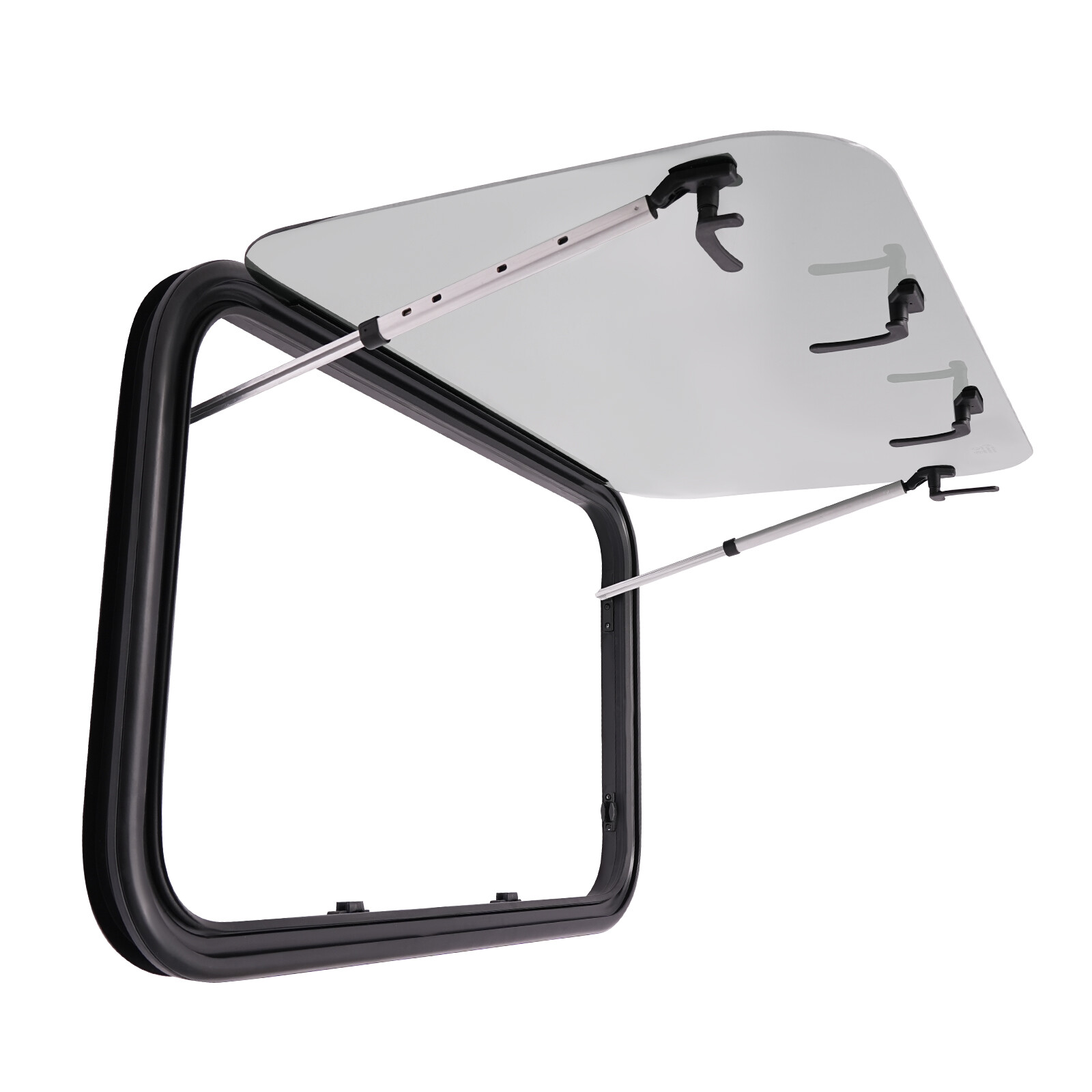 RV Caravan Camper Top-Hinge Push-Out Window 900mm x 550mm 30mm with Blind Screen