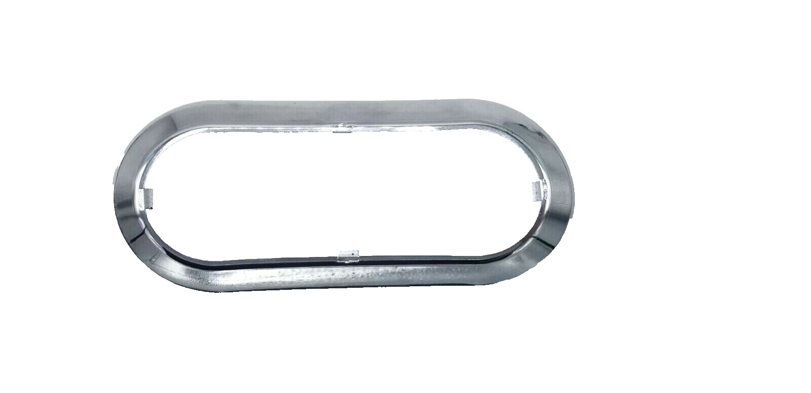 TWO – 6″ Oval Red/Clear Flange Surface Mount Stop Turn Tail 10LED Chrome Bezel
