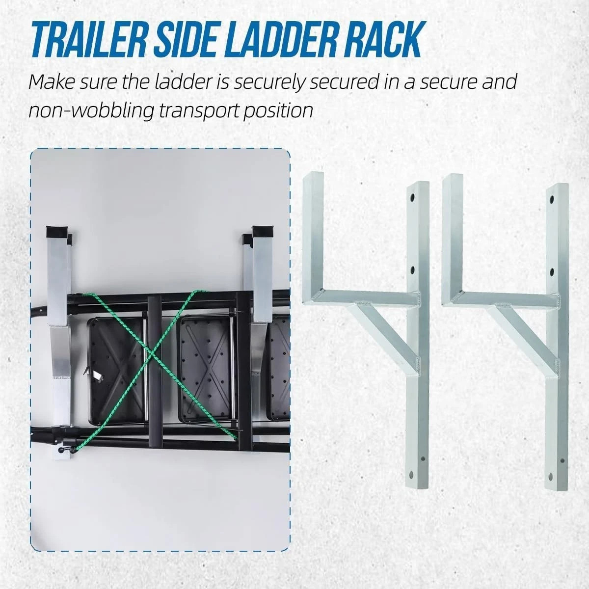 U.S Warehouse Fits Ladder Rack for Trailer,Side Mount Heavy Steel Ladder Rack