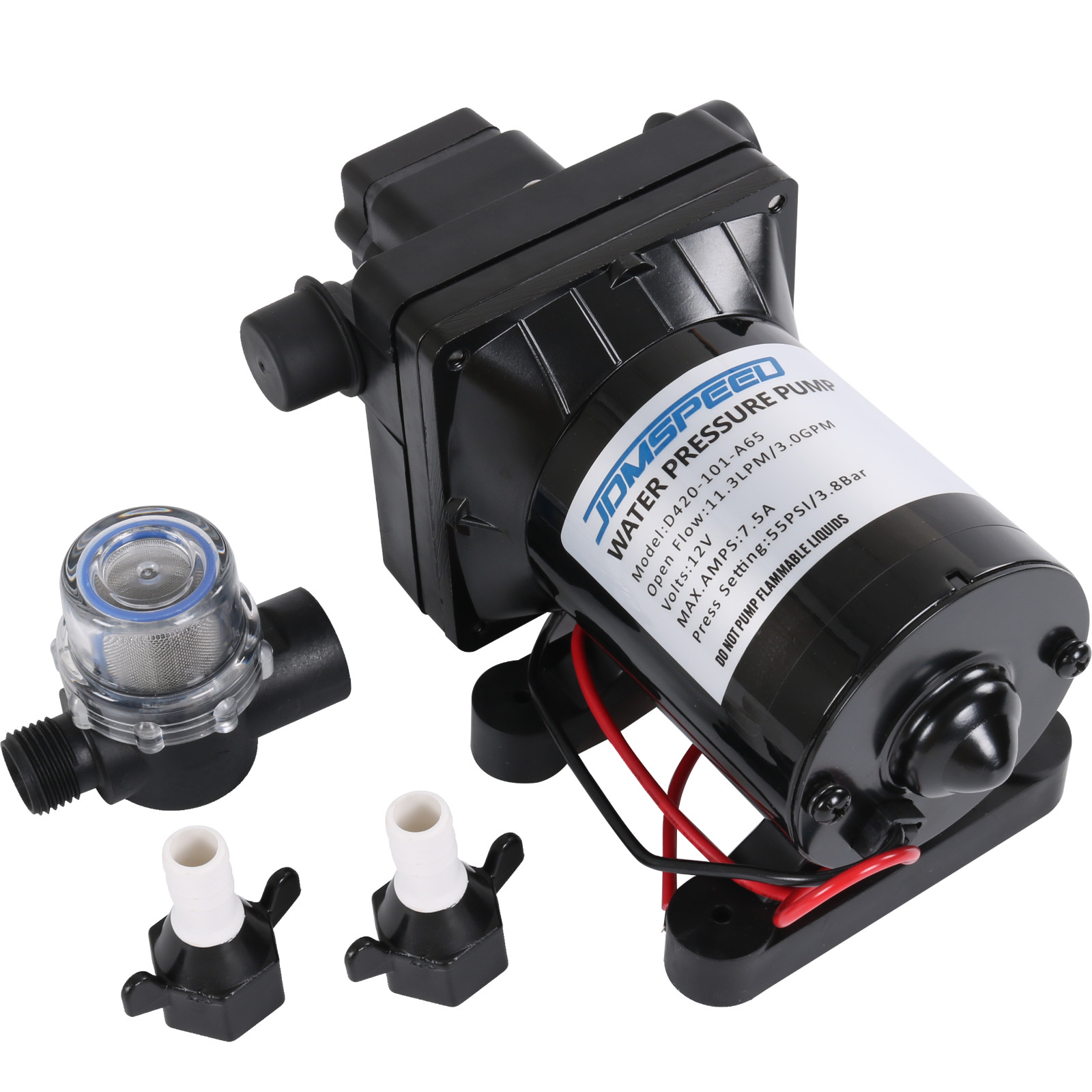 12V 3.0 4008-101-A65 Gpm RV Water Pump with Strainer Replaces For Camper NEW