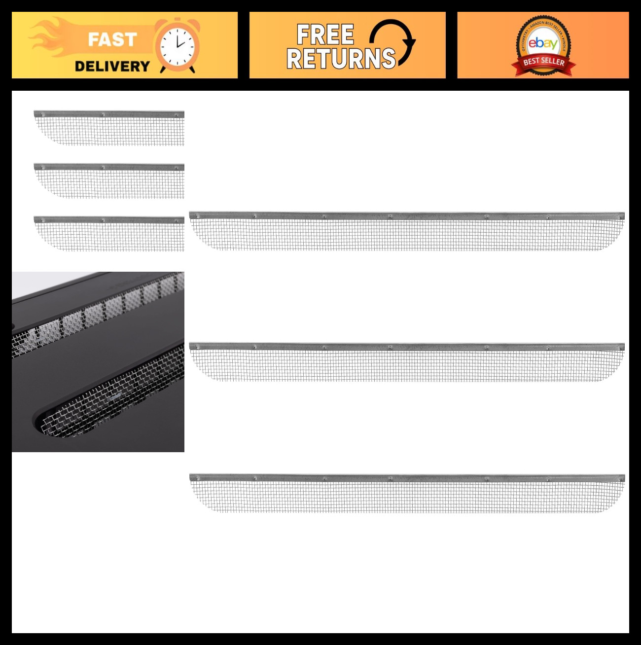 RV Refrigerator Vent Screen Insect Cover – 3 Pack 1.5″ x 20″ with Tools