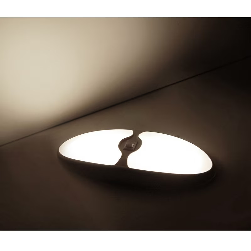 Dream Lighting LED RV Double Pancake Light w/ Switch, Bright, 3500K
