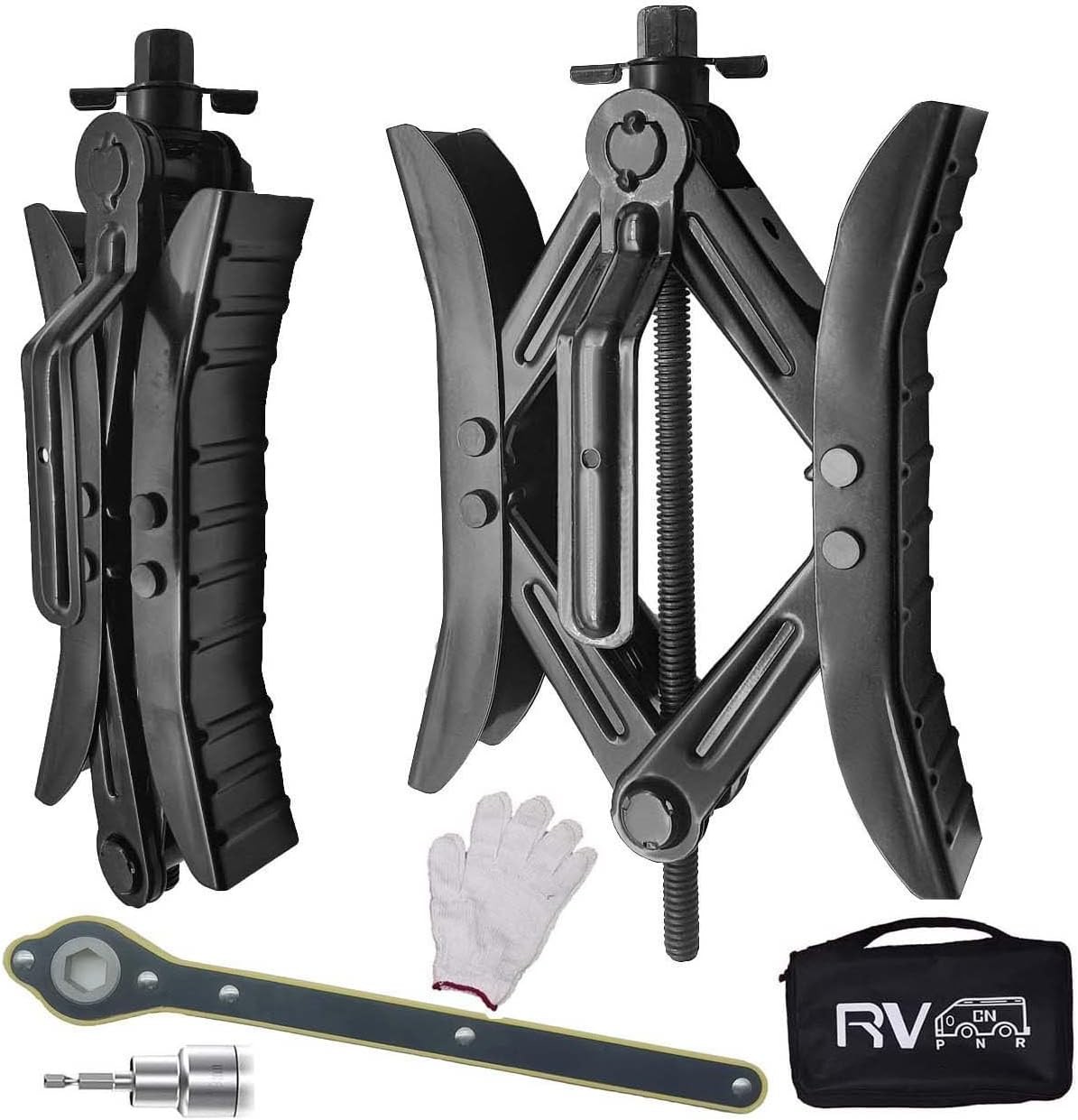 Camper Wheel Chock Stabilizer RV X Chocks Scissor 2 Sets Tire Locking