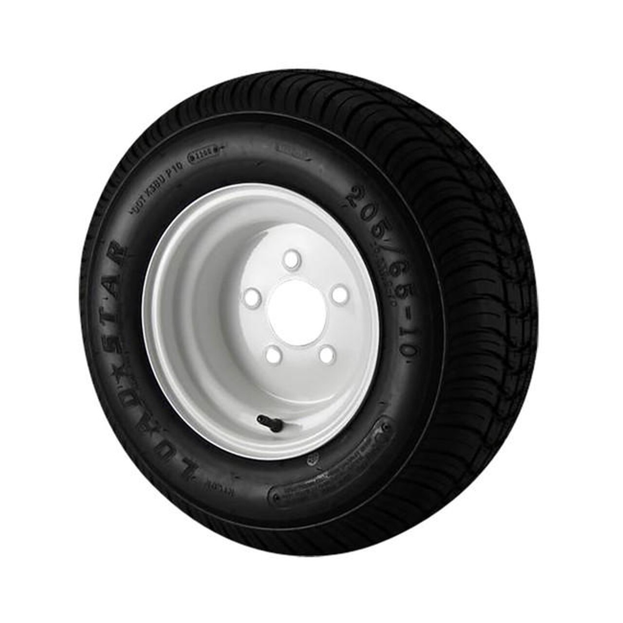 20.5X8.00-10 (205/65-10) Kenda Loadstar Trailer Tire LRC on 5 Bolt White Wheel