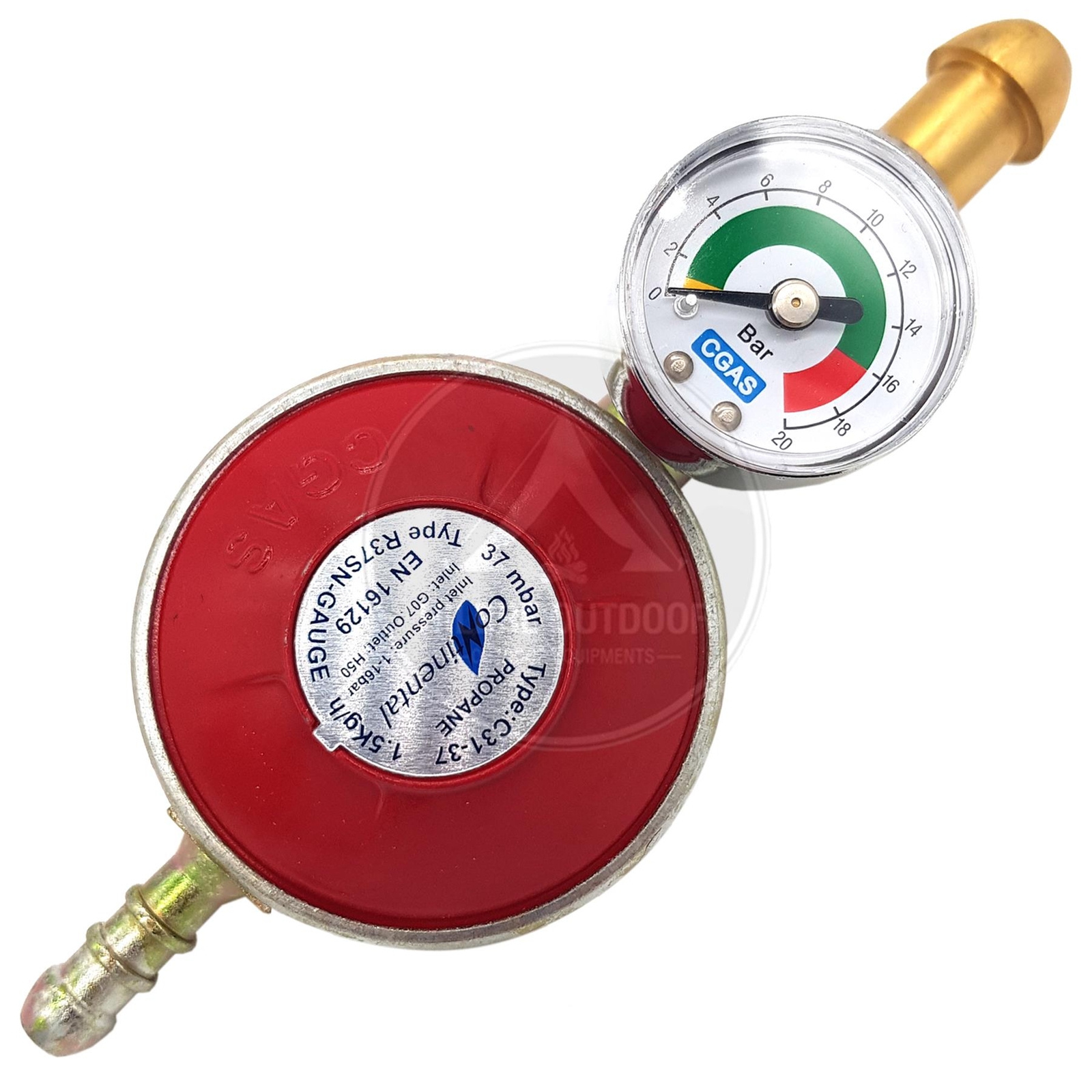 PROPANE GAS REGULATOR WITH GAUGE SCREW ON CAMPING 5/8″ BSP LEFT HAND 16BAR R37SN