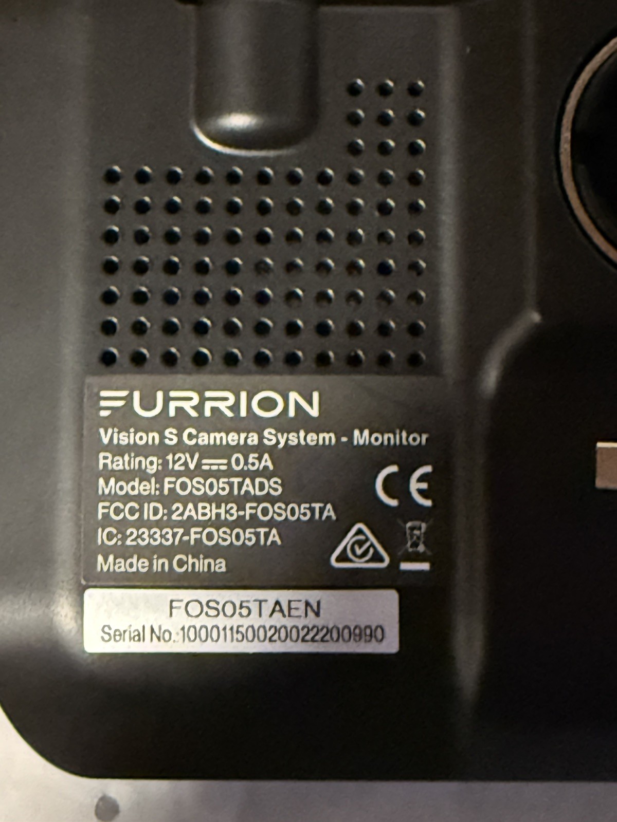 Furrion FOS05TADS Vision S Replacement 5″ Screen Monitor w/ power cord & stand