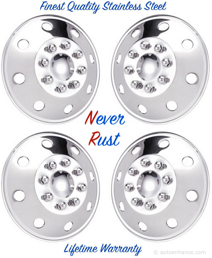 16″ Chinook Rv Motorhome Class C Stainless Snap On Wheel Rim Hubcap Covers ©