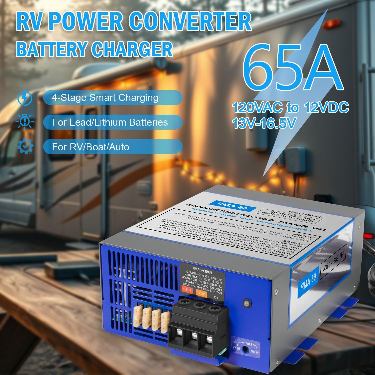 for RecPro 65/75/85/100 Amp RV Power Converter| AC/DC Converter Battery Charger