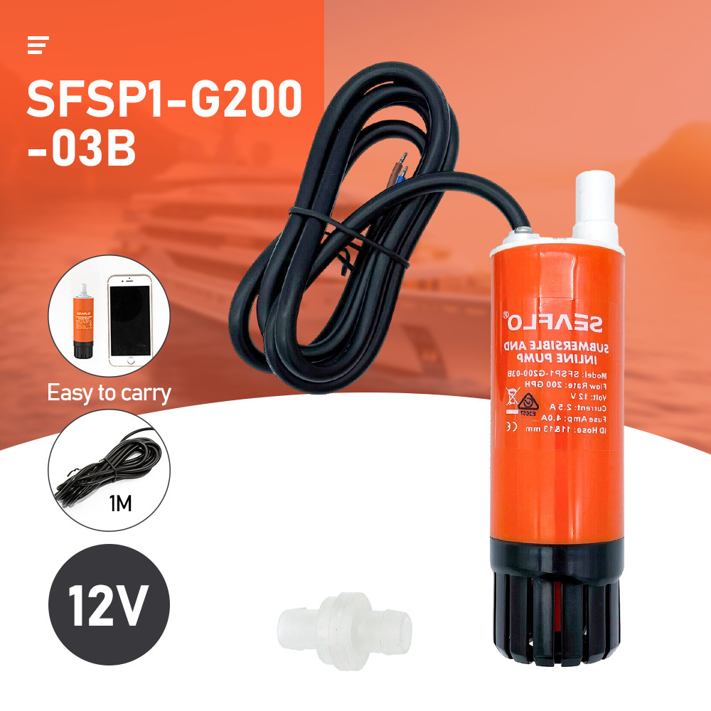 SEAFLO 12v Submersible Inline Water Pump Kit 200GPH Self Priming Caravan | RV