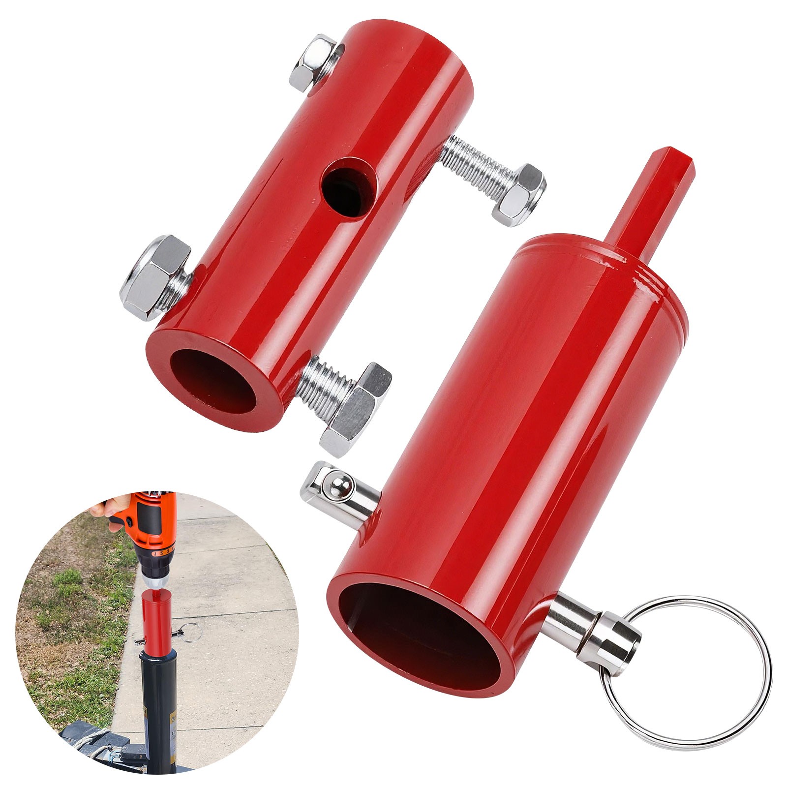 Heavy Duty Trailer Jack Drill Adapter 2pcs for 1inch Handle Bolts Fast Lift Tool