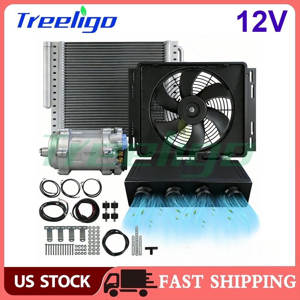12V Electric Cooling Under Dash Universal Air Conditioner DC Auto Car A/C
