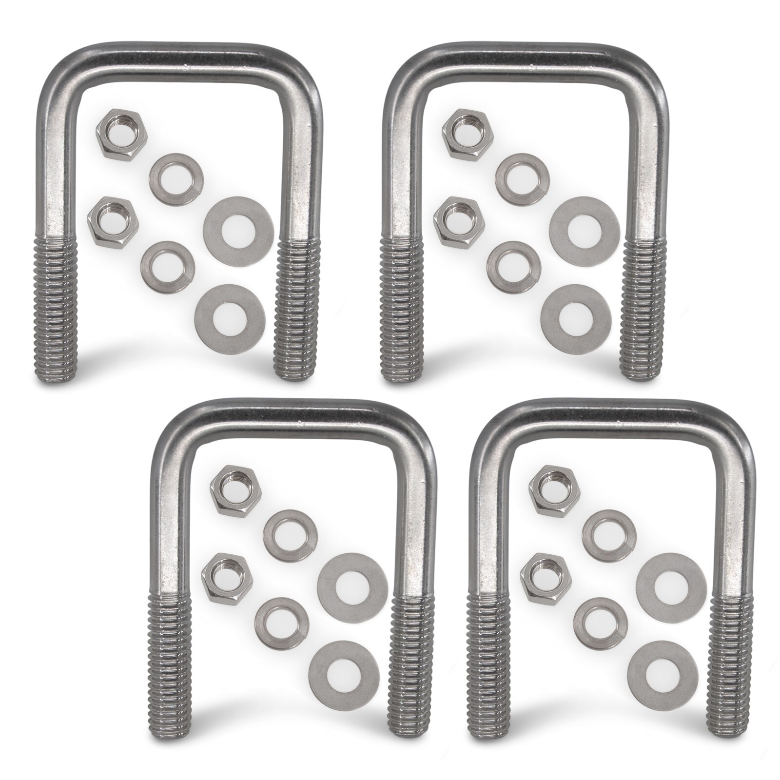 (4) Boat Trailer U-Bolts Stainless Steel Square Ubolt 3/8″ x 1 9/16″ x 2 1/2″