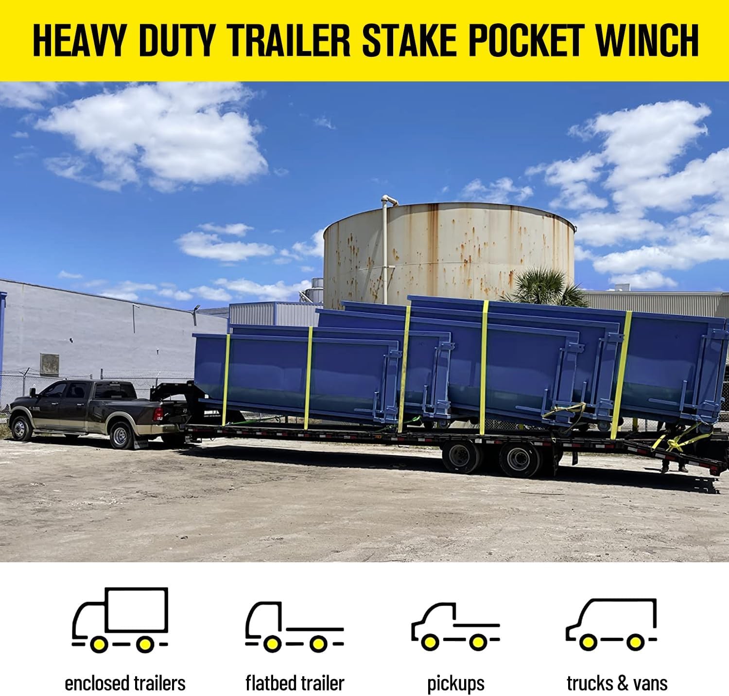 2 PACK Heavy-Duty Trailer Stake Pocket D Rings with Anti-Loss Cord Stake Pocket
