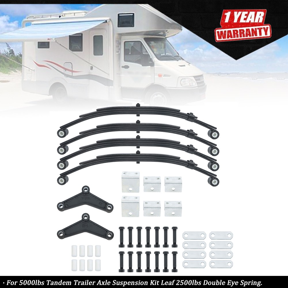 5000lbs Tandem Trailer Axle Suspension Kit Leaf 2500lbs Double Eye Spring/Hanger