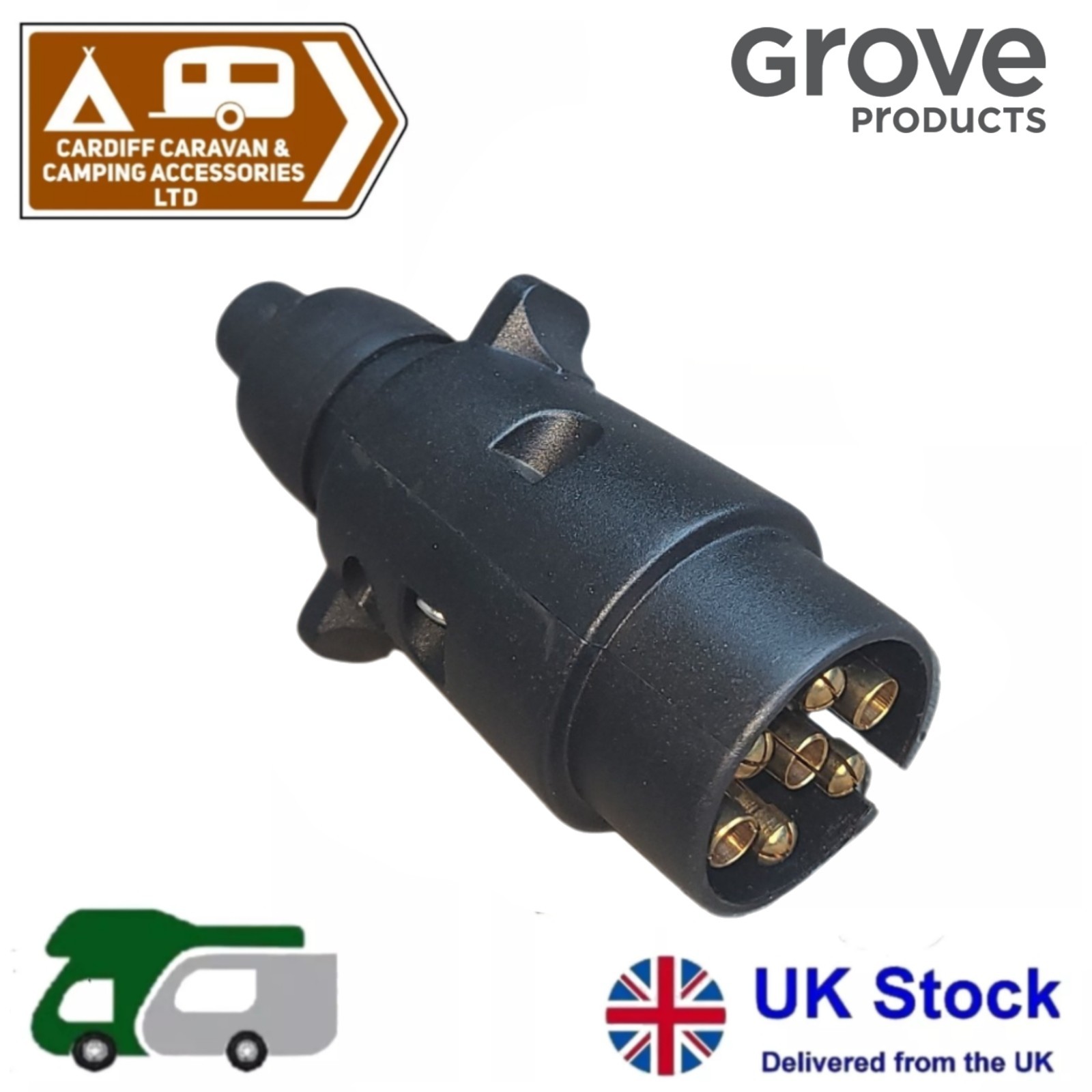 7 Pin Towing Electrics Plug & Socket 12N Type For Caravan / Trailer Lights