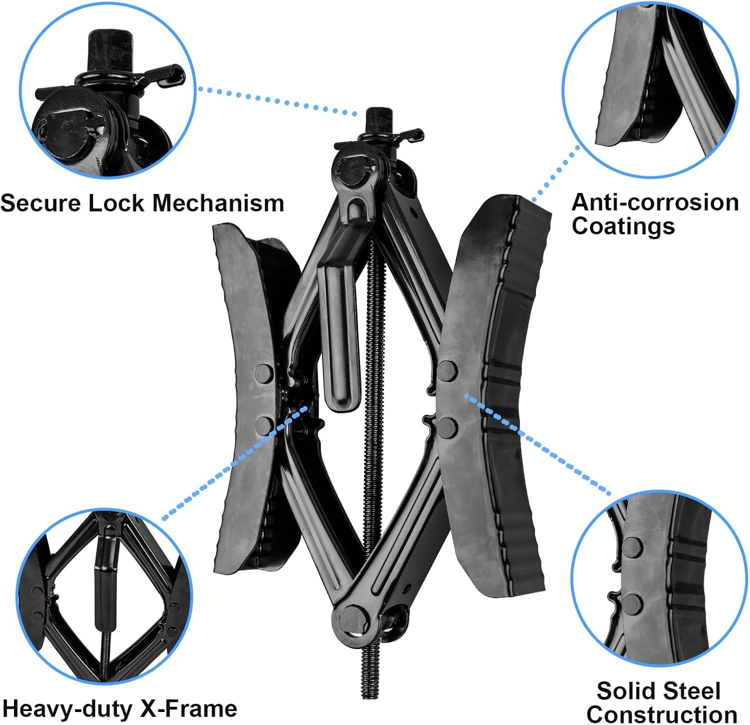 RV X-Chock Wheel Stabilizer 2Pack Heavy Duty Camper Travel Trailer Tire Lock Kit
