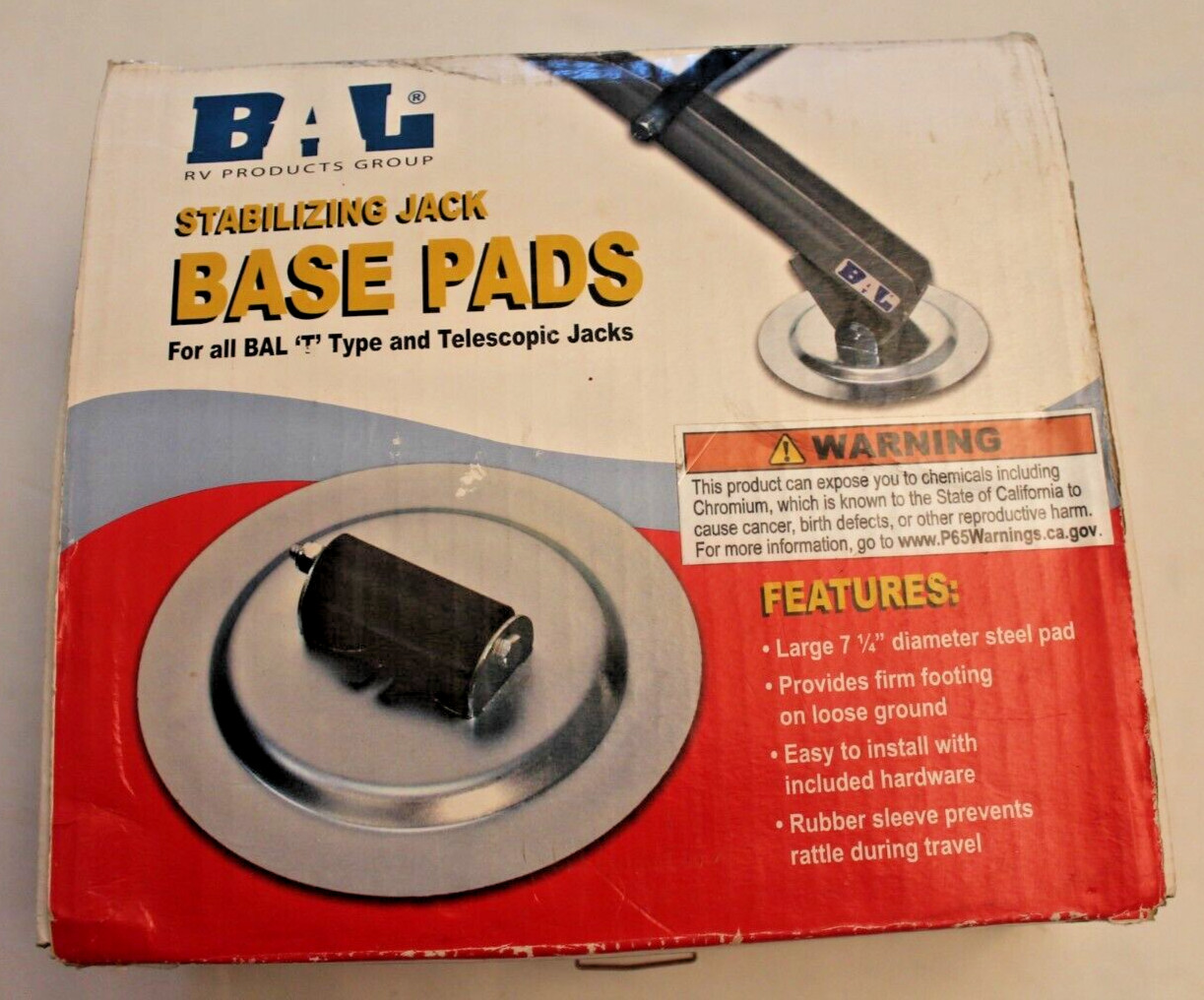 BAL STABILIZING JACK BASE PADS MODEL 20031 for t-type and telescoping jacks, 4ea