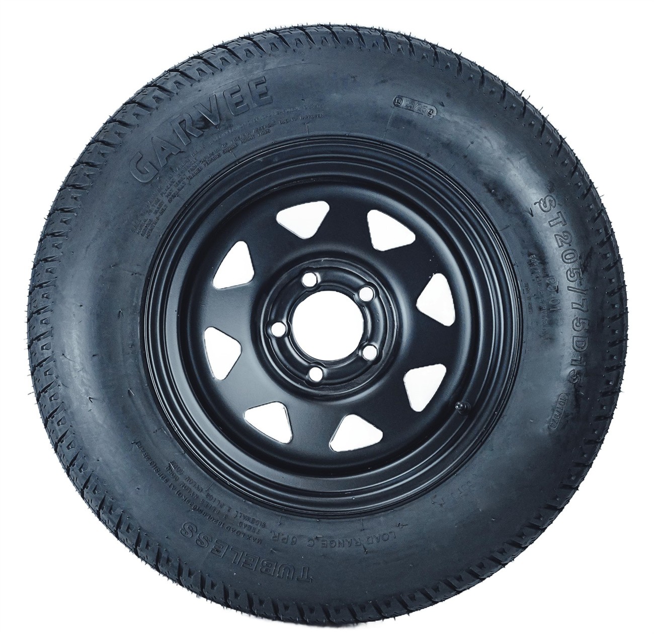 4-Pack Trailer Tires On 15″ Rims ST205/75D15 6PR 5 Lug on 4.5″ Camper Cargo US