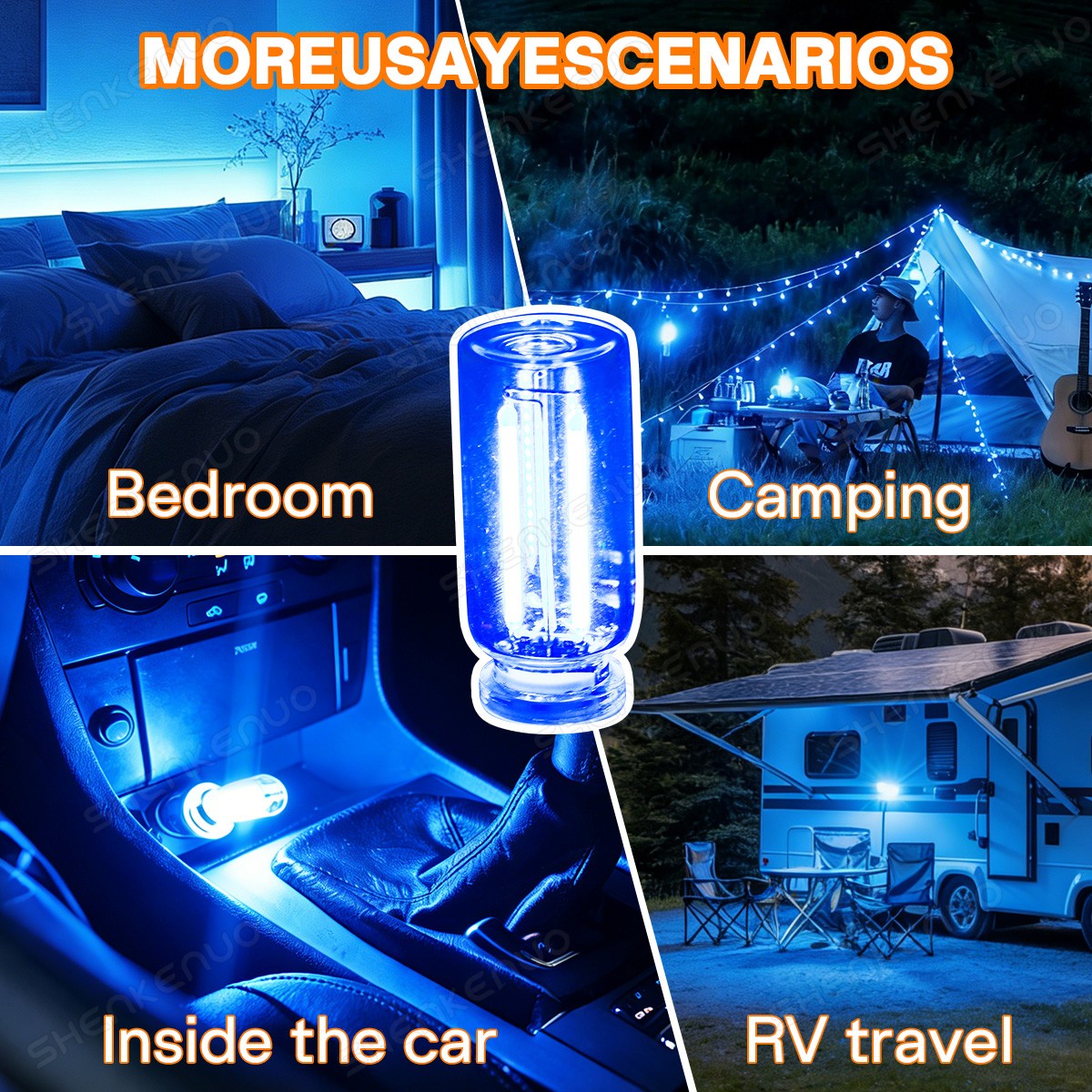 LED Night Light for Car Interior & Camping Mood Lamps 3 COLORS AVAILABLE 2pcs