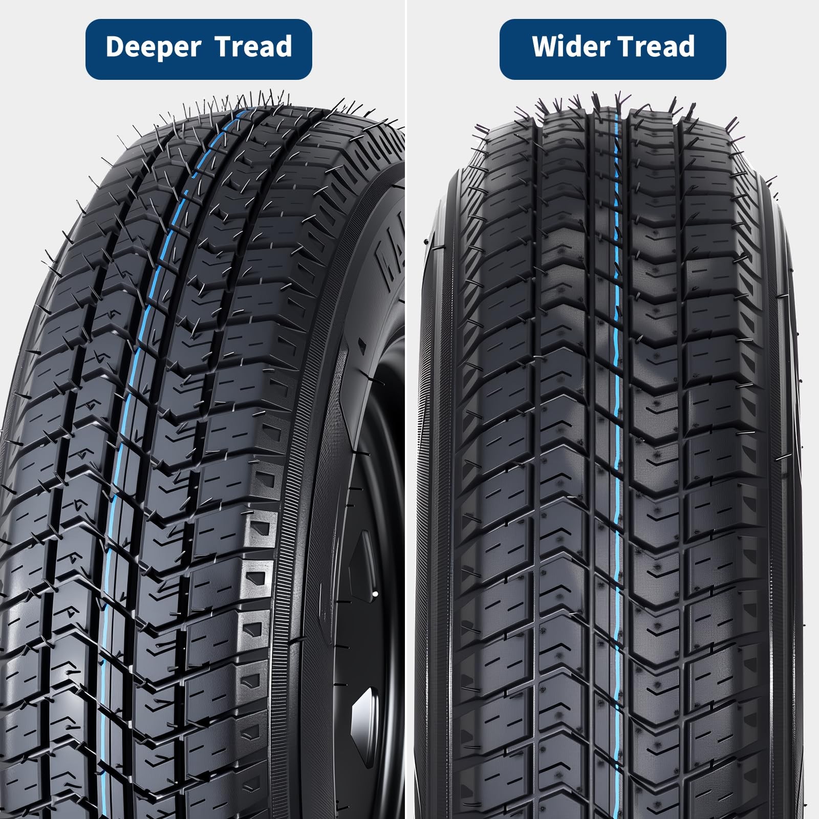 ⭐set of 4 ST175/80D13 Trailer Tires w/13″ Black Steel Rims 5 Lug 4.5″ 175/80D13