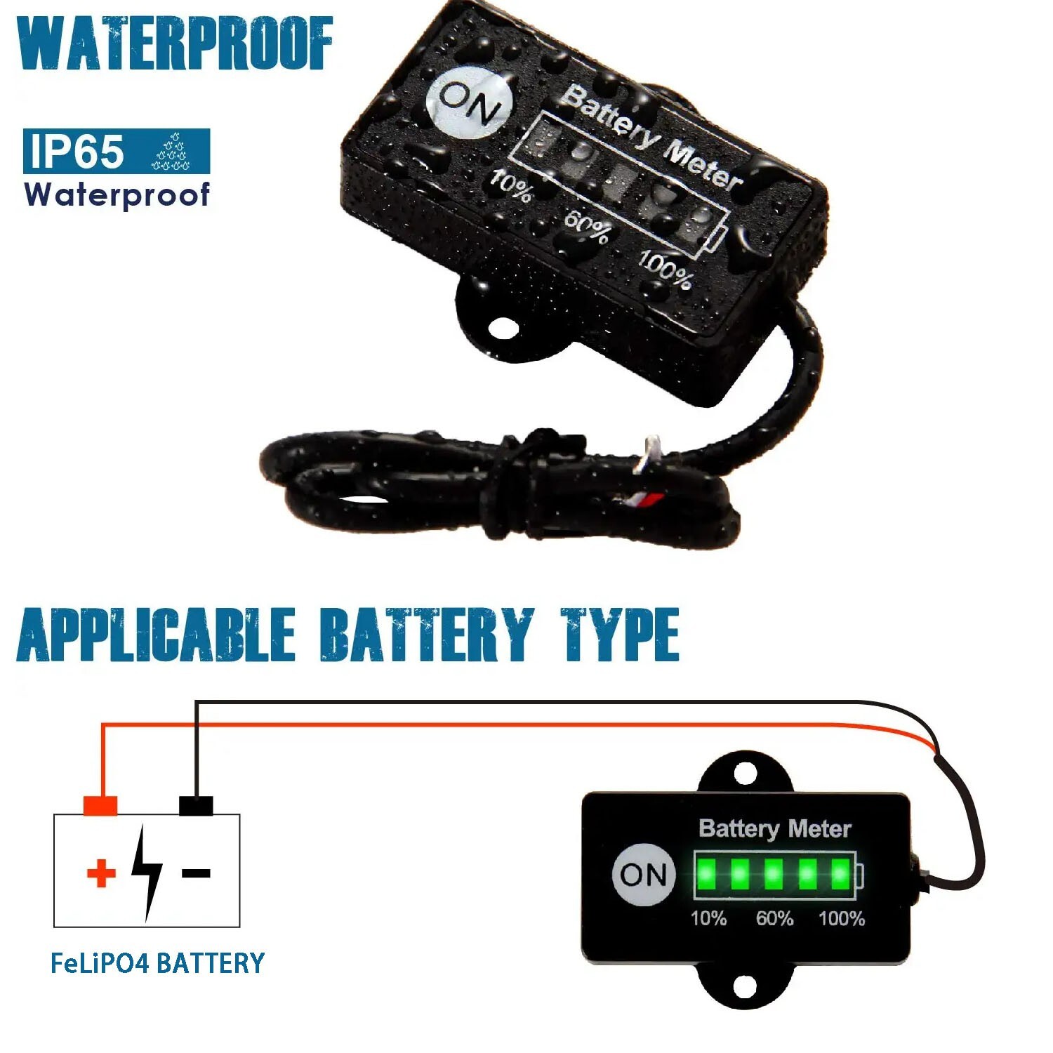 12/24V Battery Power Indicator Battery Charge Reminder Lead Acid For Golf Cart