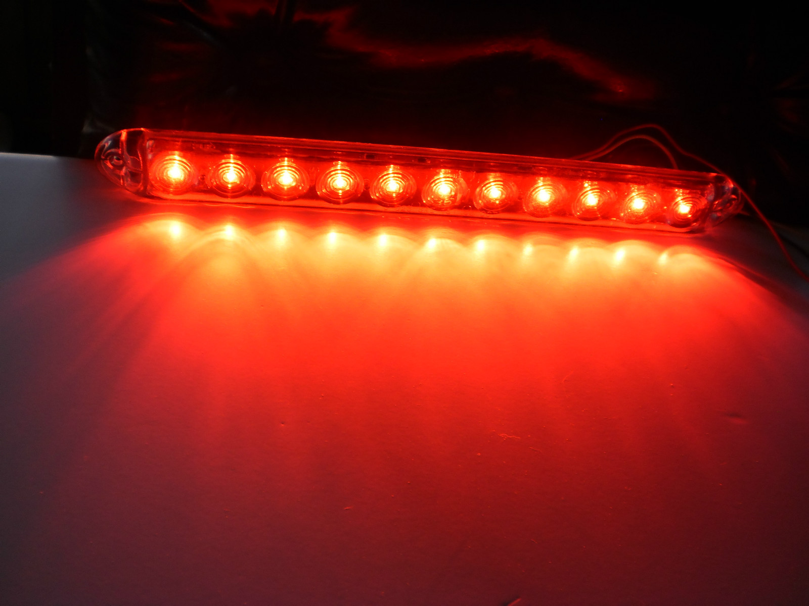 2 -LED 15″ Slim Trailer Stop Turn Tail Brake Red Light-Clear Lens, Truck
