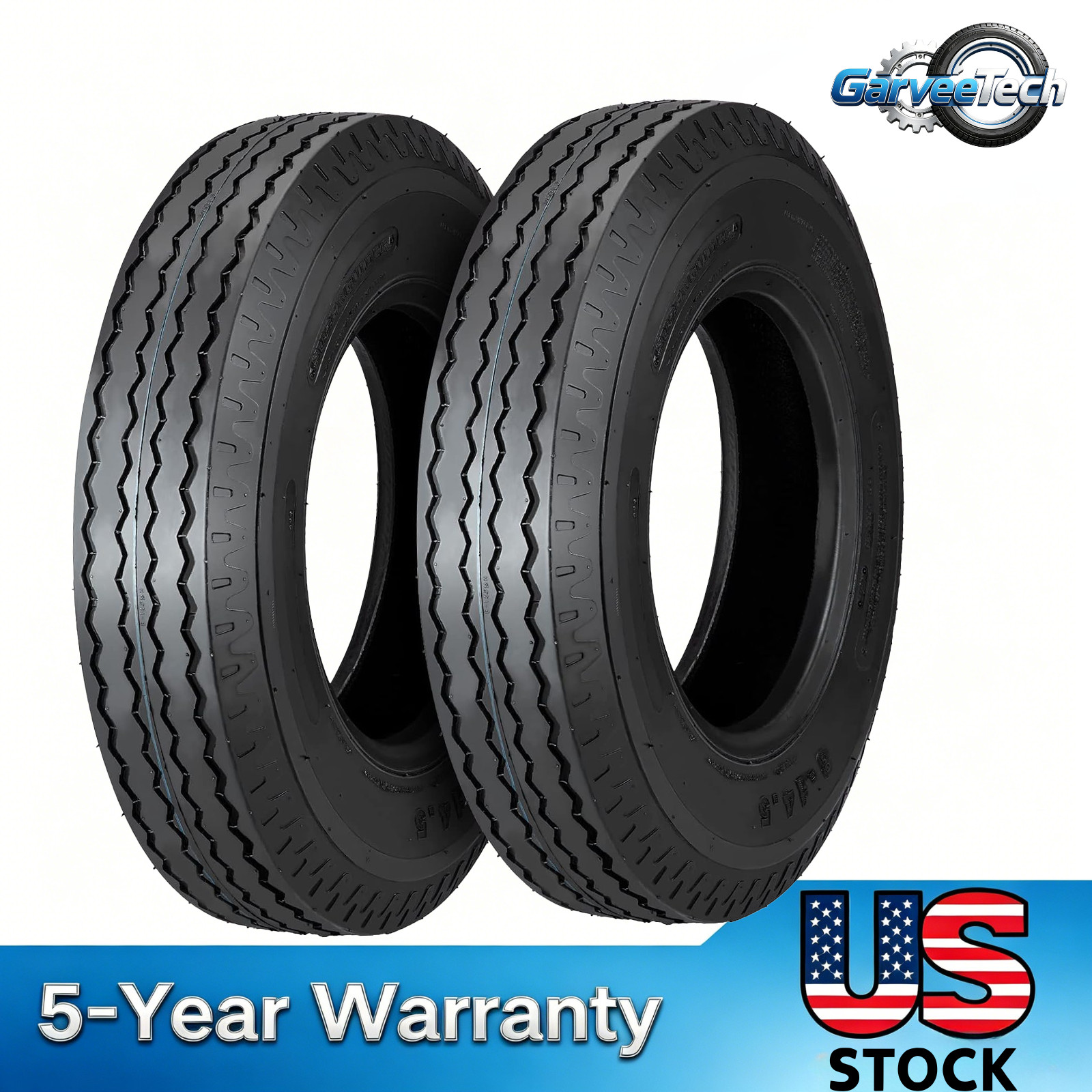 Pair 8-14.5 8×14.5 Trailer Tires 8 14.5 Heavy Duty 14PR Highway Tire Load RangeG