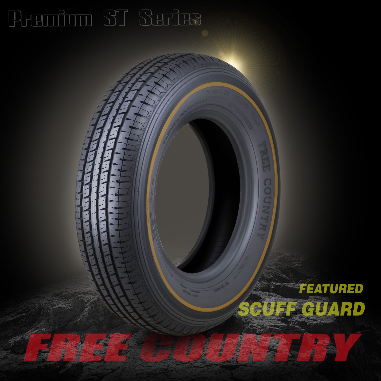 4 Trailer Tires ST175/80R13 FREE COUNTRY Radial 8 Ply LR D Speed M w/Scuff Guard