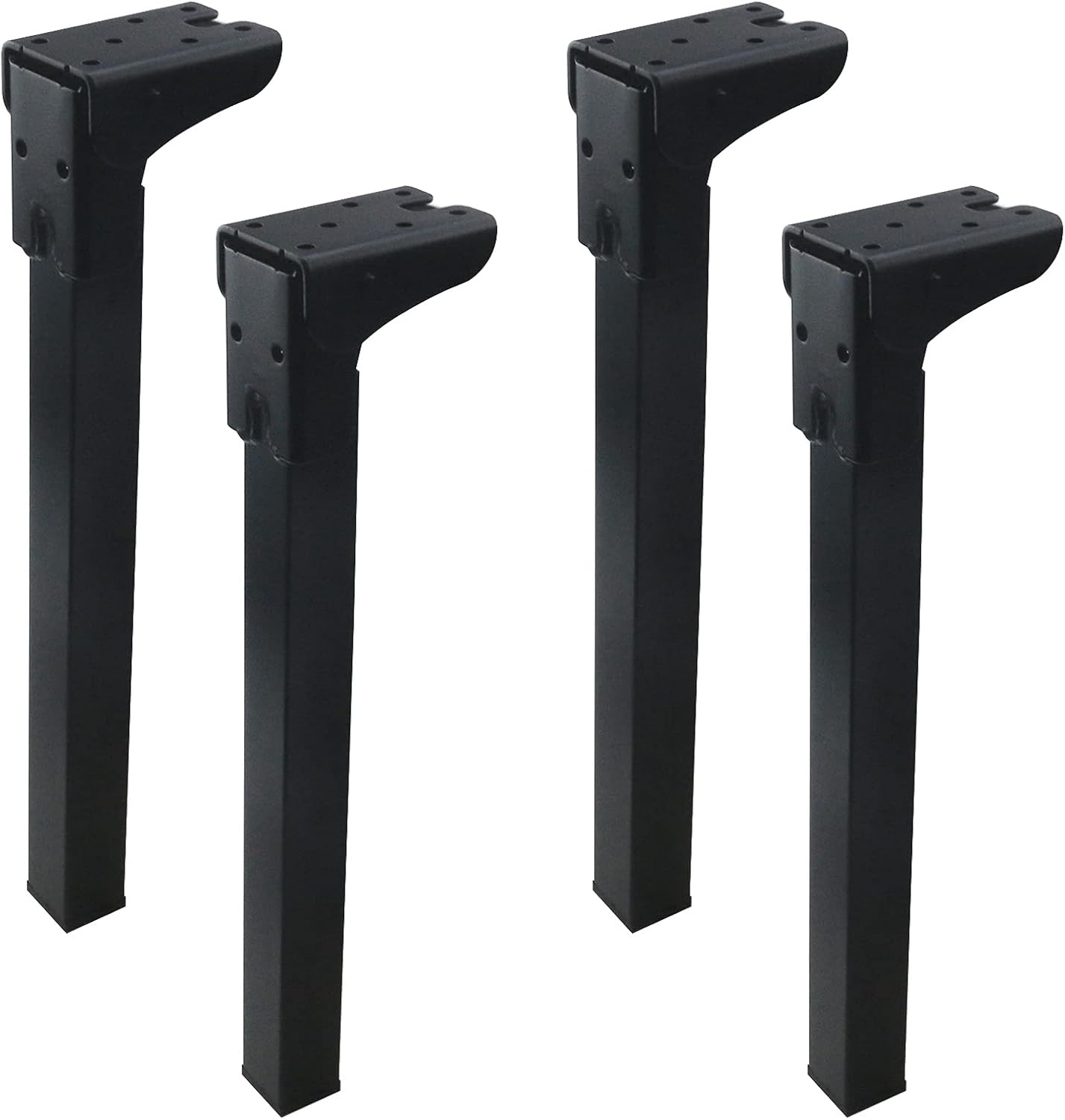 Geesatis Furniture Legs, Folding Metal Table Adjustable 12inch, Black