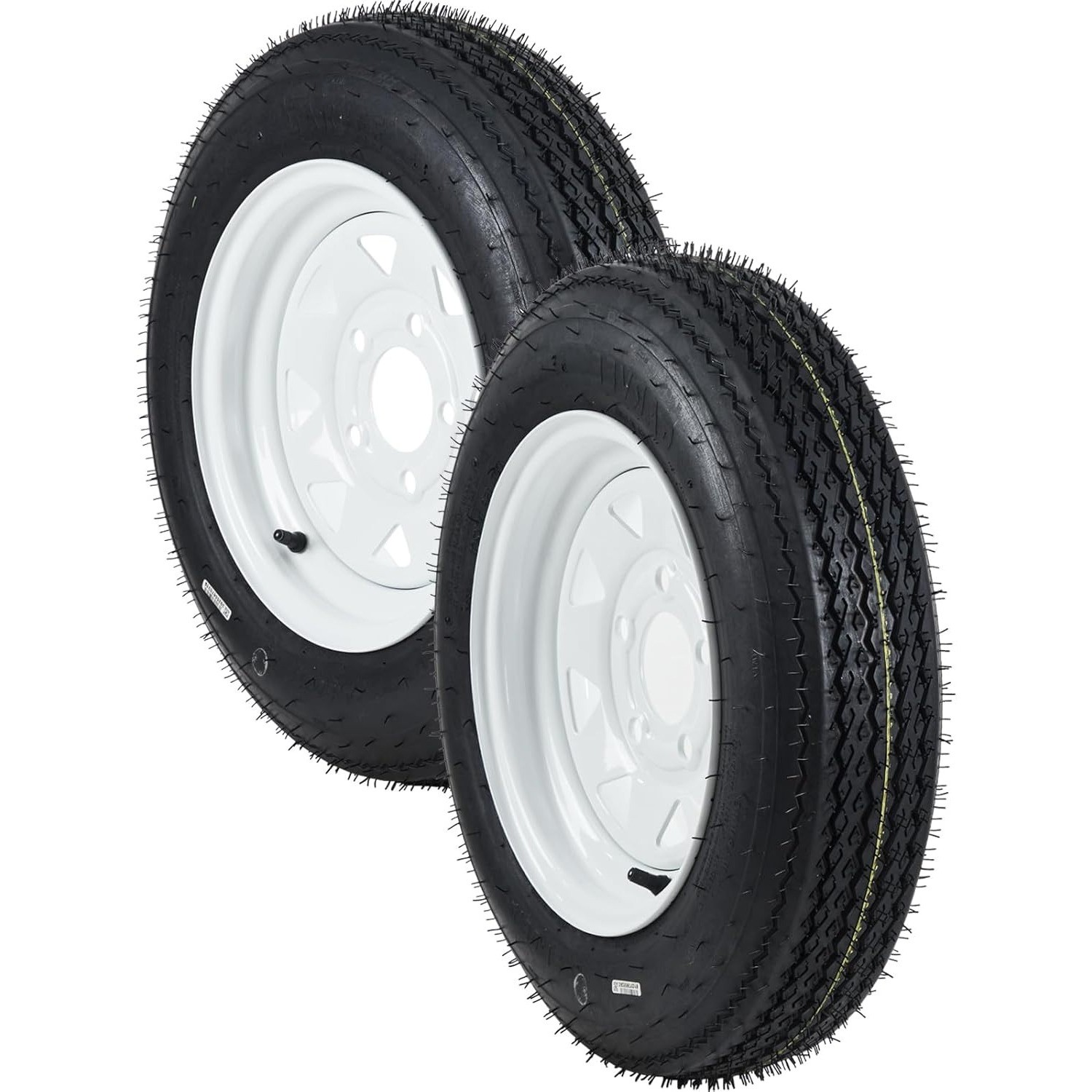 2 PACK Trailer Tires 5.30-12 5.30×12 530-12 530 12 with 12″ Rims 5 Lug on 4.5″