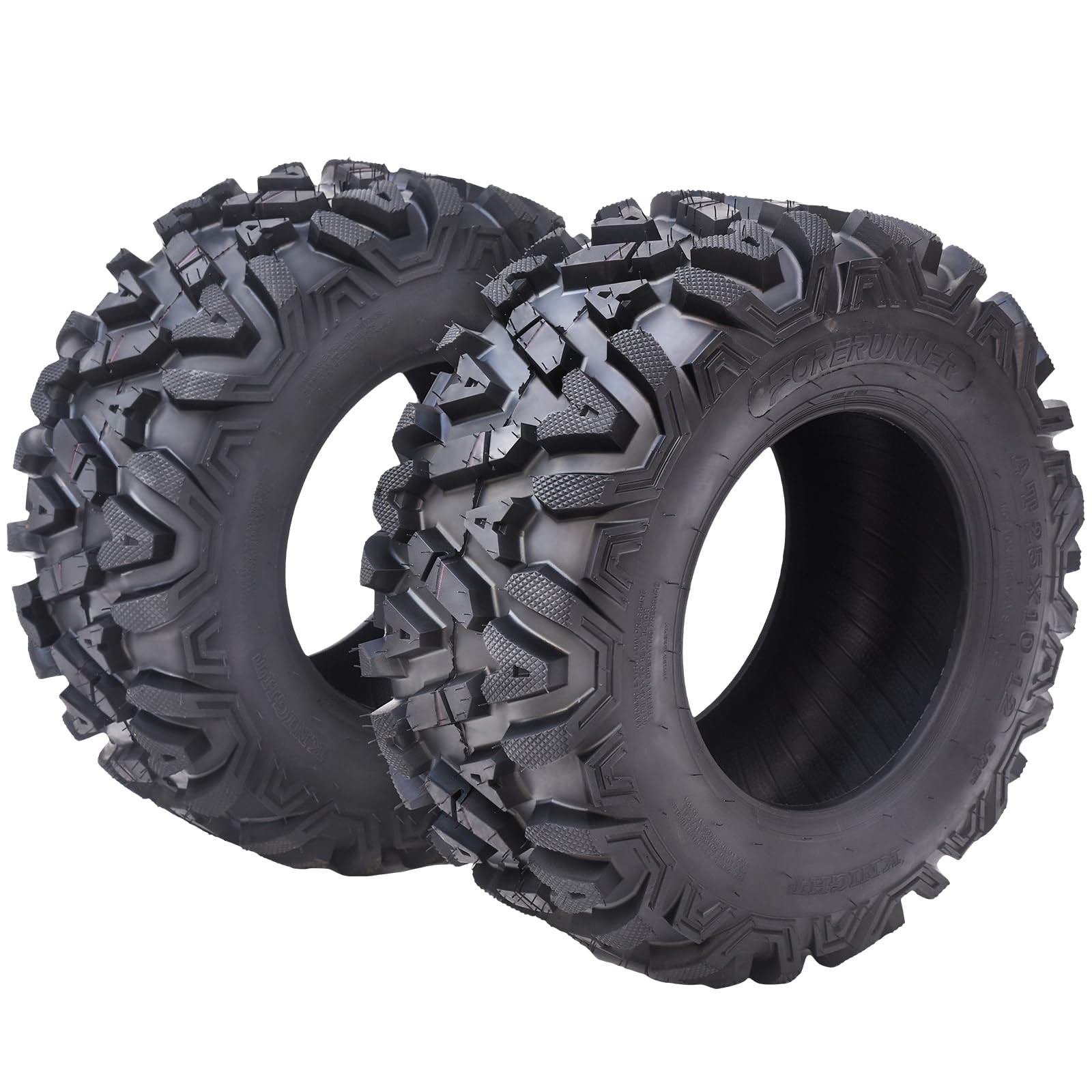 AT25x10x12 ATV Tires 2 PACK, 25 10 12 6PR Tubeless for ATV / UTV All Terrain