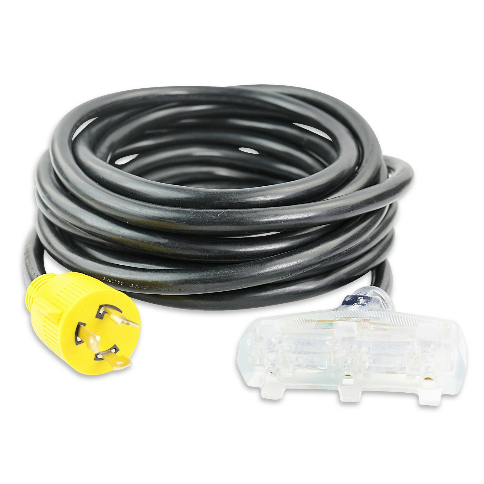 Generator Adapter Cord 25’ 3 Prong Power Cable 10/4 Tri 15 Amp Adapter Plug