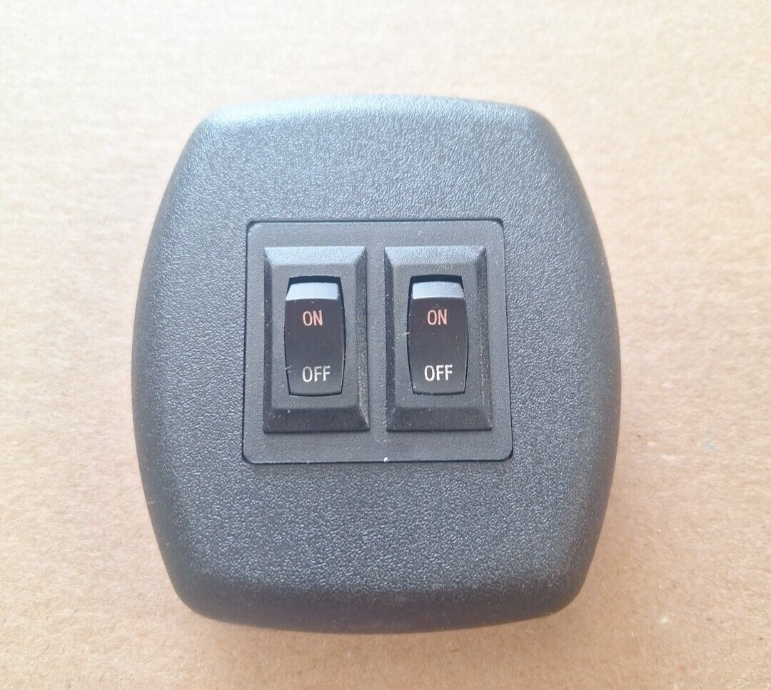 2 GANG ON OFF 12 VOLT BLACK LIGHT SWITCH RV MARINE